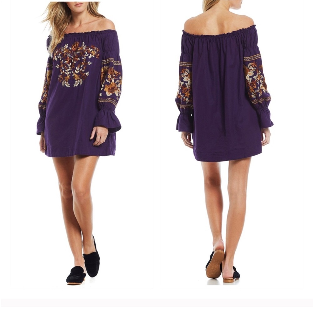 NWT FREE PEOPLE FLEUR DU JOUR EMBROIDERED FLORAL DRESS Boho Romantic Cottagecore - Picture 4 of 8